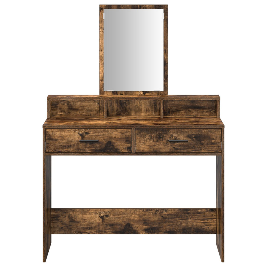 Kaptafel Met Lades 100 x 41 x 140 cm Gerookt eiken