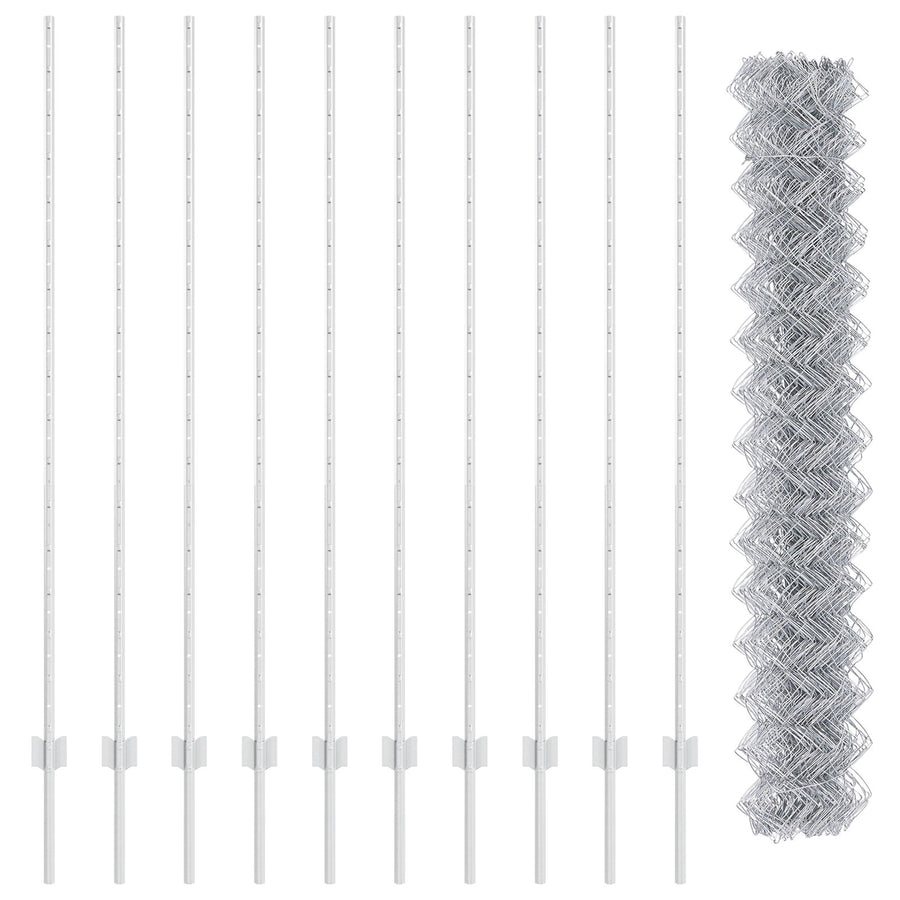 Kettinglink Hek Met 20 U-Palen Zilver 1,6X10 M Staal