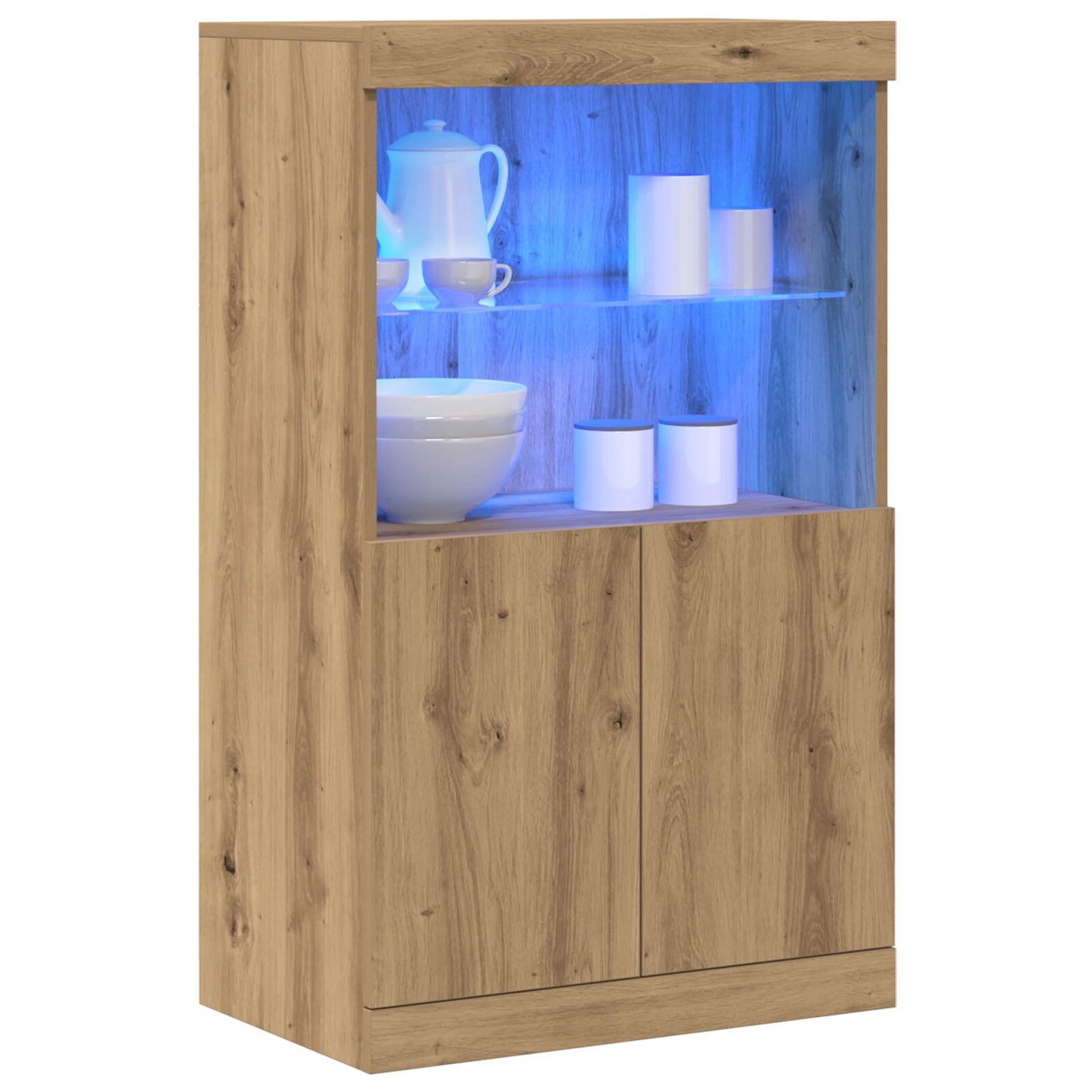 Dressoir Met Led-Verlichting 60X37X100 Cm Artisan eiken