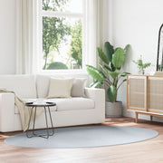Vloerkleed ovaal grijs 160 x 230 cm polyester