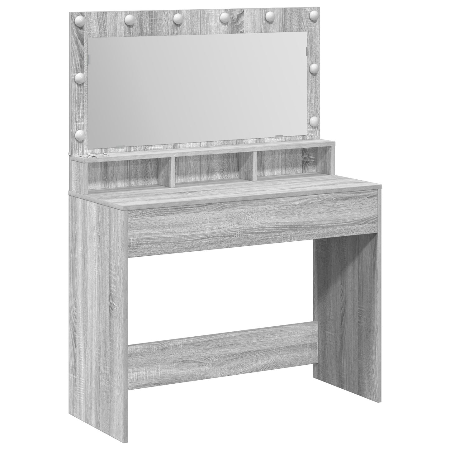 Make-Uptafel Met Led-Lampjes Grijs sonoma 100 x 41 x 135 cm