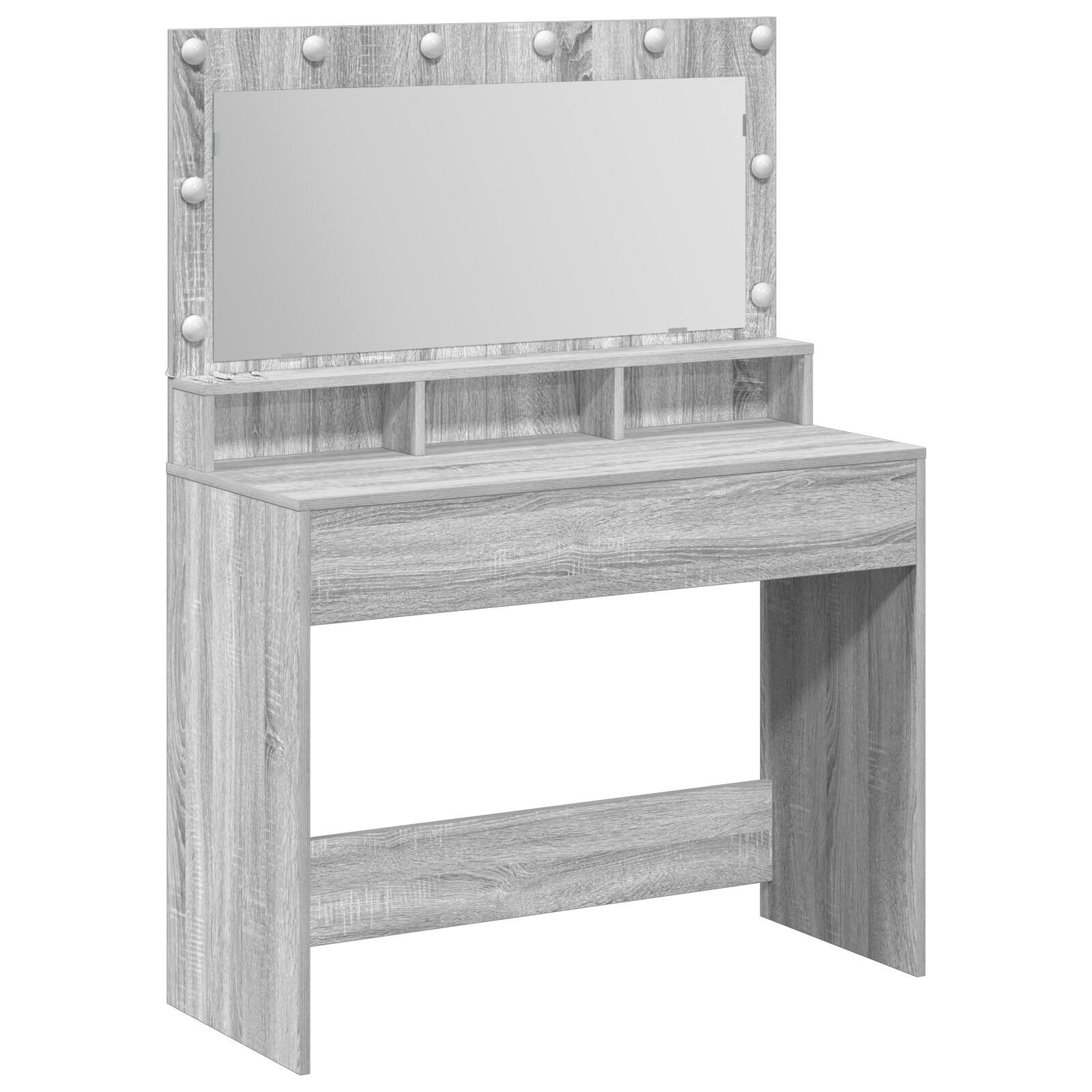Make-Uptafel Met Led-Lampjes Grijs sonoma 100 x 41 x 135 cm