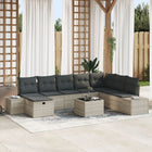 Tuin loungeset 9-delig poly rattan lichtgrijs