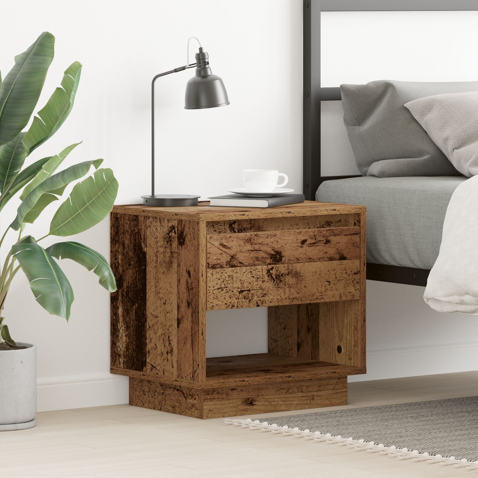 Nachtkastje Oud Hout 45X34X44 Cm Engineered Wood