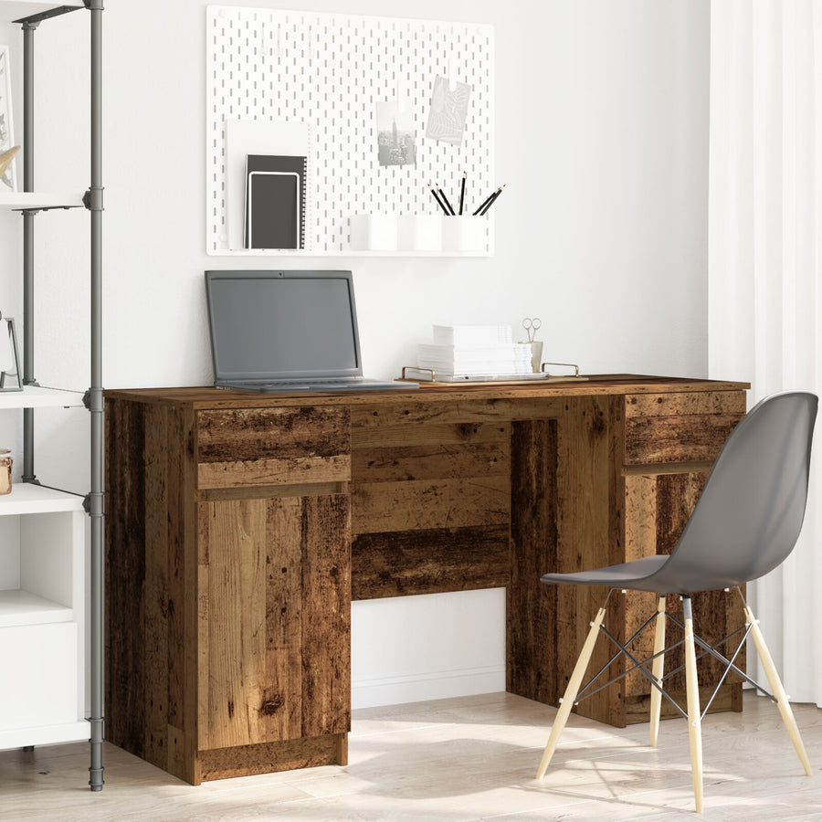 Bureau Oud Hout 140X49X76 Cm Bewerkt Hout