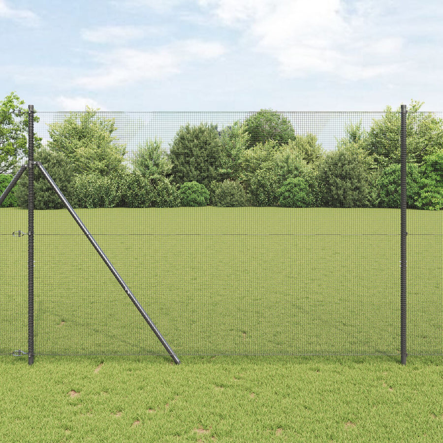 Gelaste Draadhek Met 13 Palen Grijs 1.6X25 M Staal Gegalvaniseerd Staal