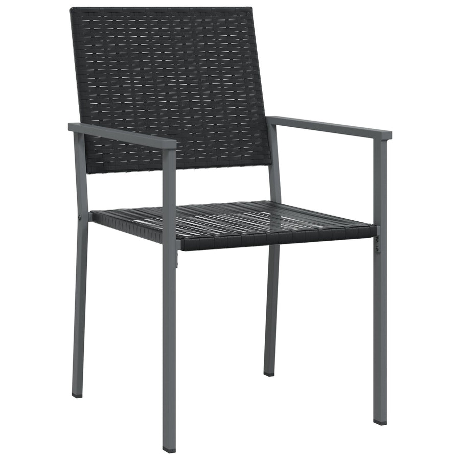 Set Van 3 Zwart Pe Riet En Gepoedercoat Staal 54X62.5X89 Cm