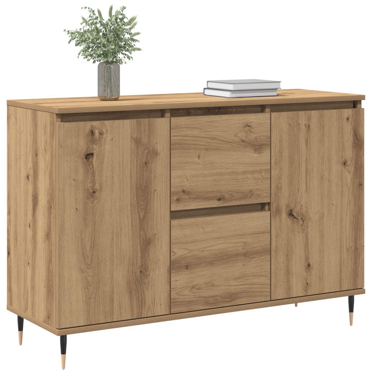 Dressoir Met Deuren & Lades Artisan Eiken 101,5X35X70 Cm