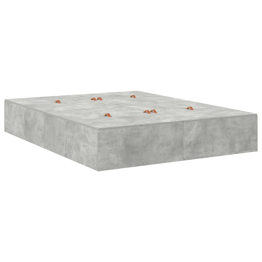 Opbergbedframe Betonnen Grijs 150 x 200 cm