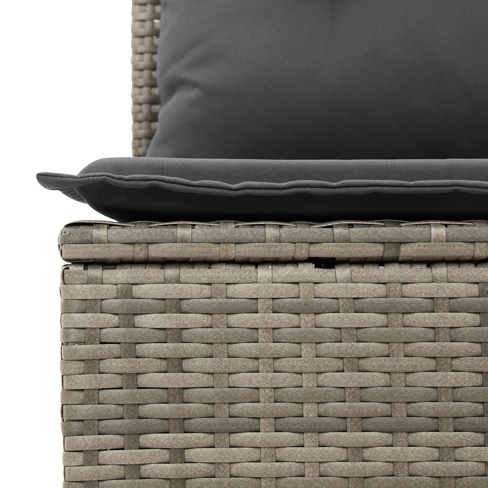 7 Delige Tuin Sofa Set Met Kussens Grijze Poly Rattan Wit