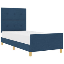 Bedframe In Blauw, 80X200 Cm, Stof Crème