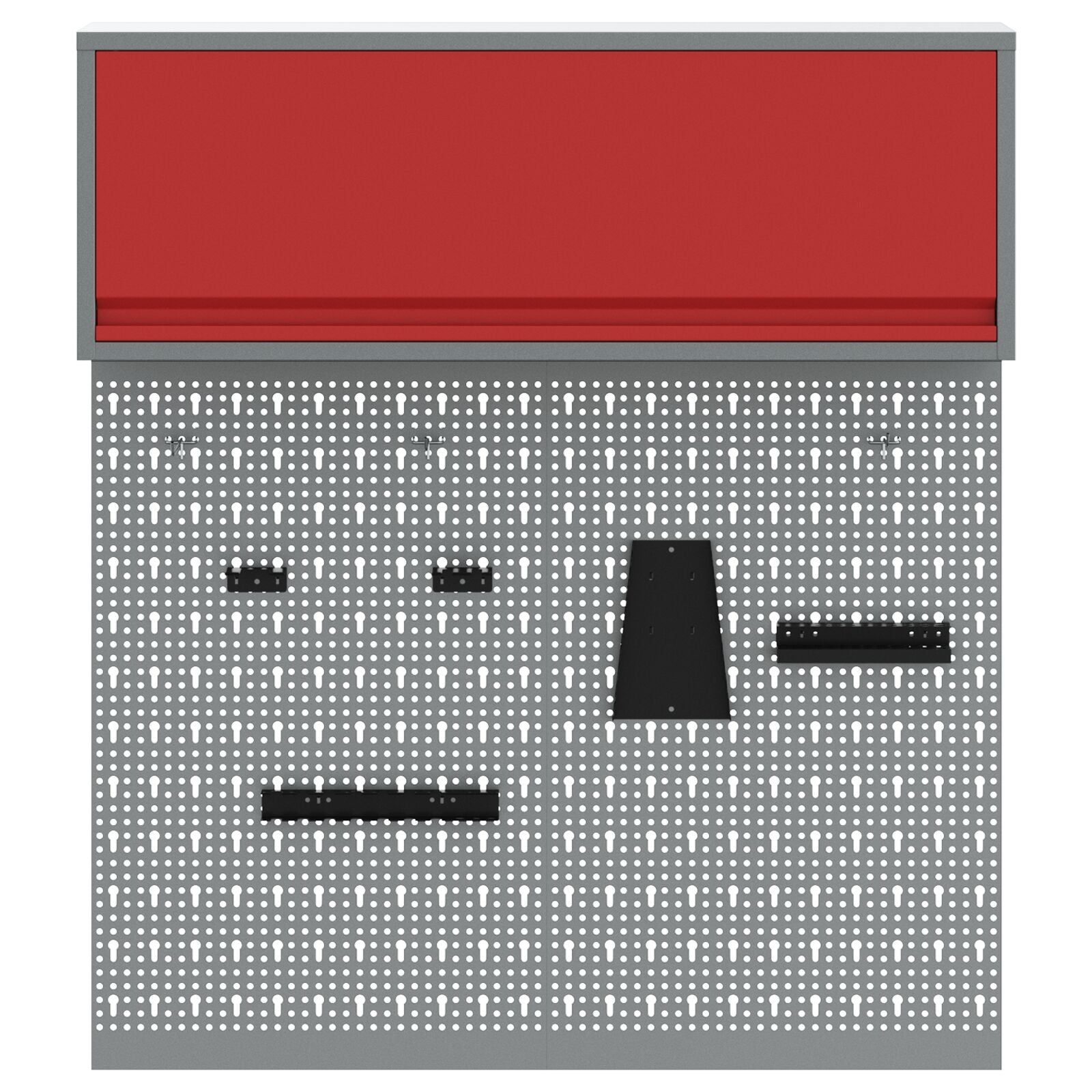 3-Delige Gereedschapskast En Pegboard Set Wandmontage Rode Metaal