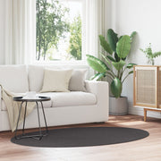 Vloerkleed ovaal antraciet 100x200 cm polyester
