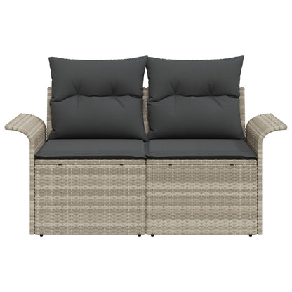 2-Zits Tuin Sofa Met Kussens Poly Rattan Lichtgrijs geen opslag