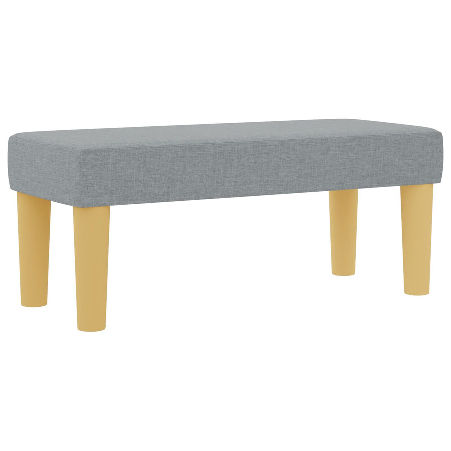 Boxspring Bed Met Matras & Bank Stof Lichtgrijs 90 x 200 cm Knoopgeplooid