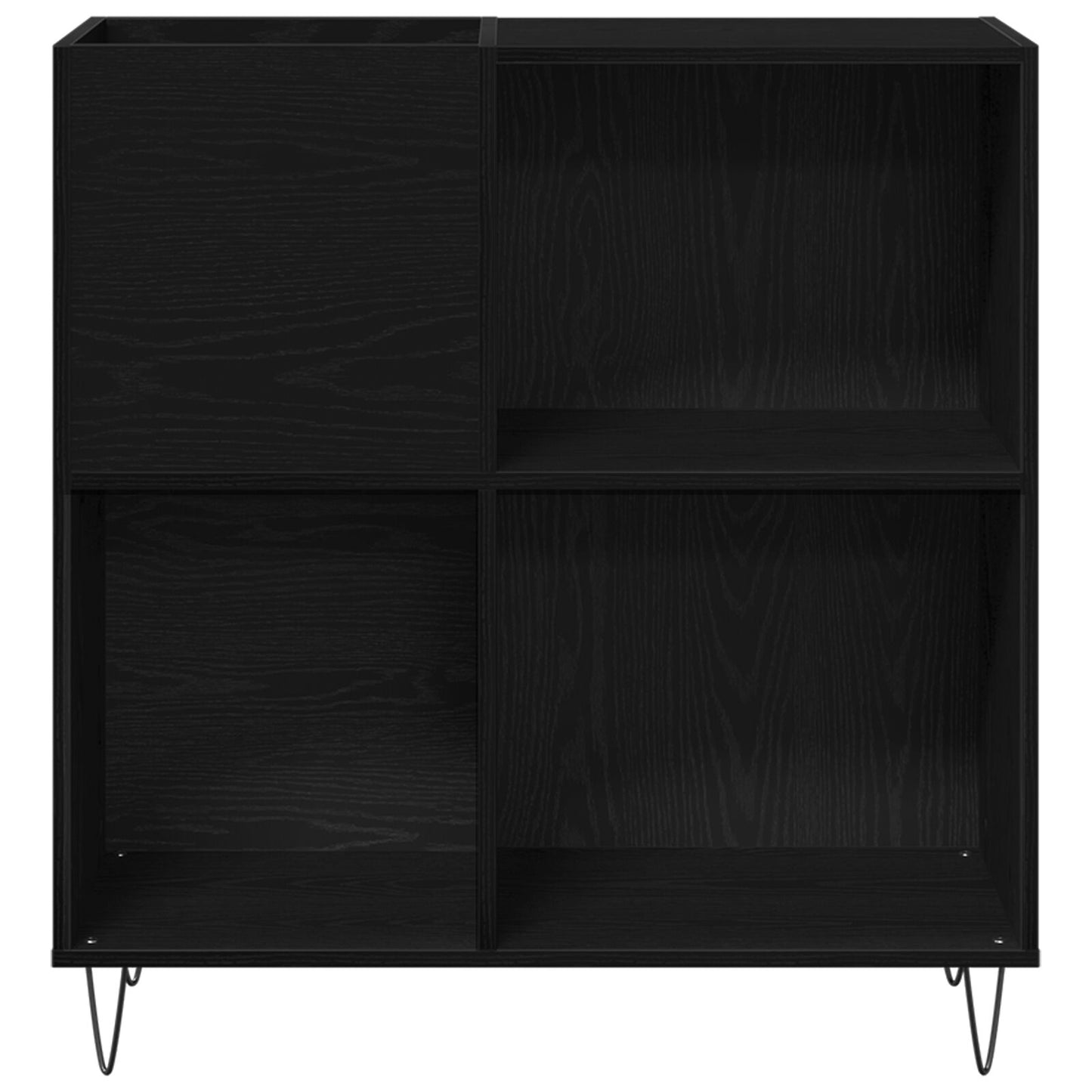 Recordkast Zwart Eiken 84.5X38X90 Cm Verwerkt Hout