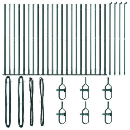 Hekpalen Set Van 52 Beton, Staal 3,2 X 3,2 X 83,5 Cm Groen 160 cm 26x betonnen paal