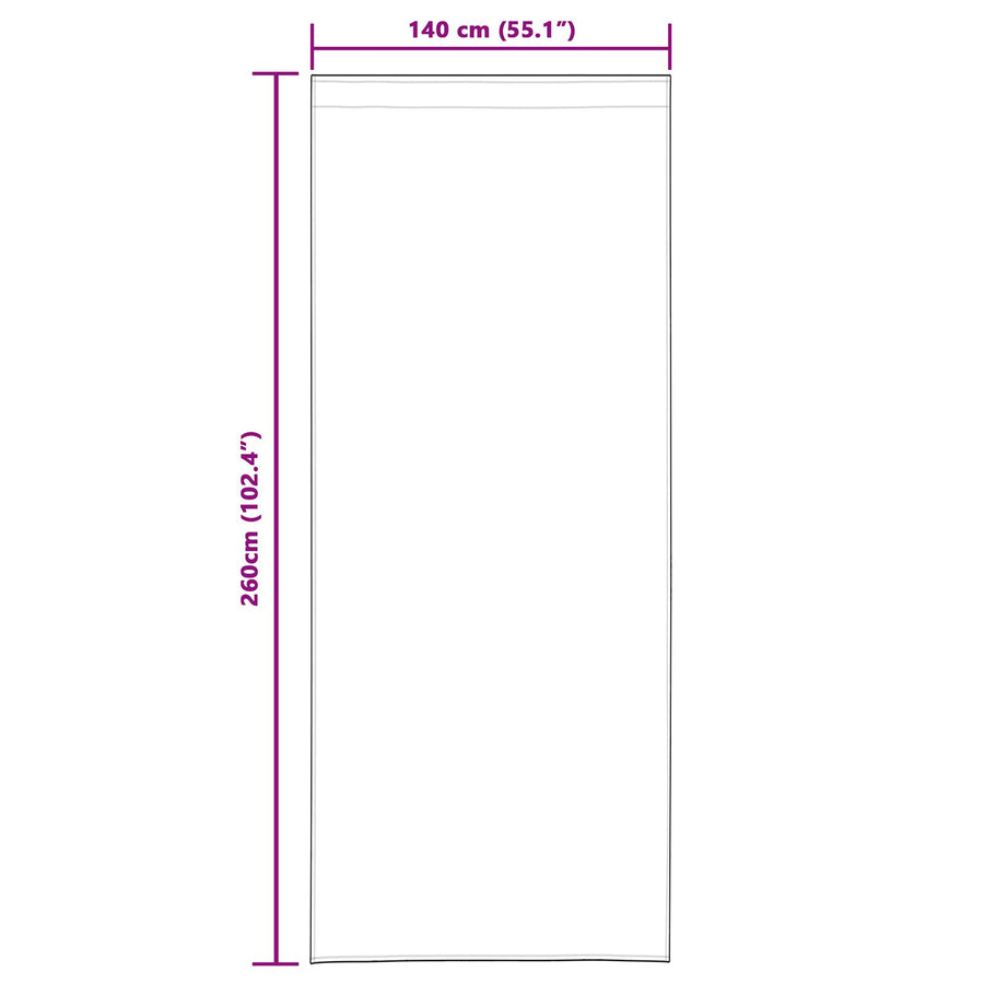 Blackout Gordijnen Met Top Tape 2 Stuks E Velours Donkerblauw 140 x 260 cm met ingezoomde tape