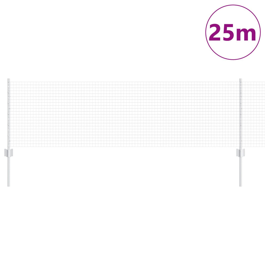 Gegalvaniseerd Draadhek Met 10 U-Palen Zilver 0,6X25 M Staal