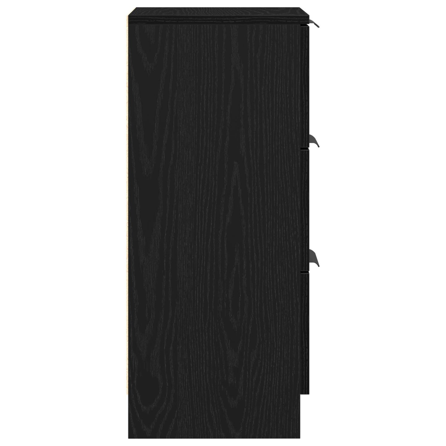 Sideboards 2 Stuks Zwart Eiken 30X30X70 Cm Bewerkt Hout