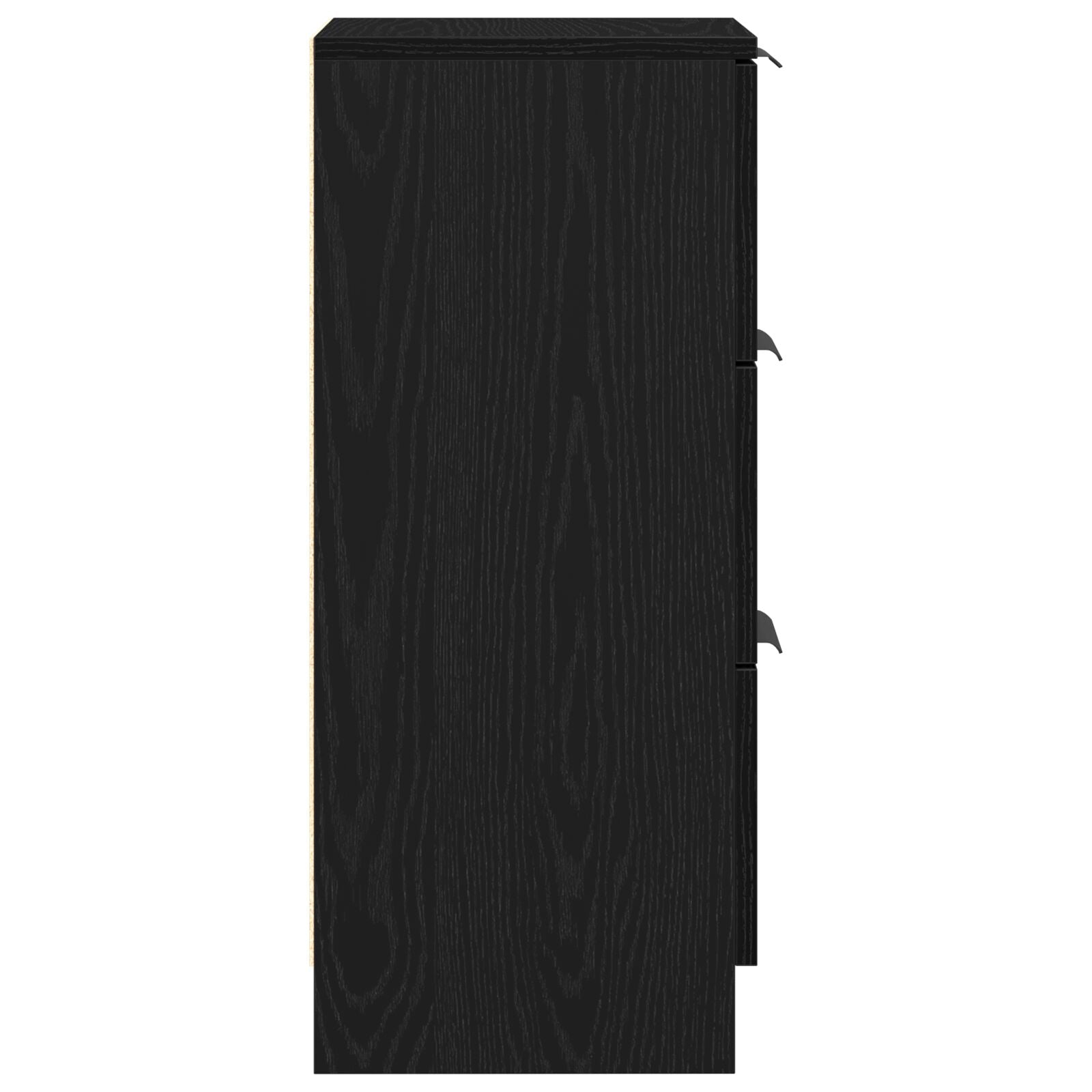 Sideboards 2 Stuks Zwart Eiken 30X30X70 Cm Bewerkt Hout