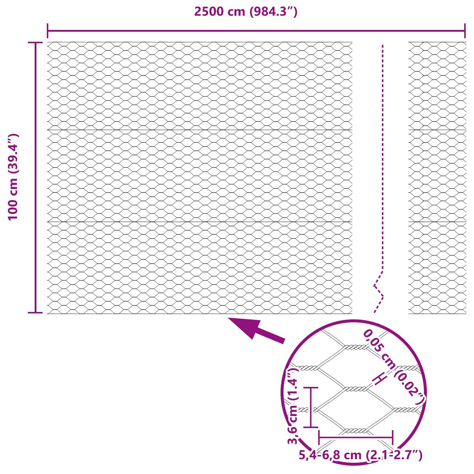 Zeshoekige Omheining Met 22 U Palen Zilver 1X25 M Staal