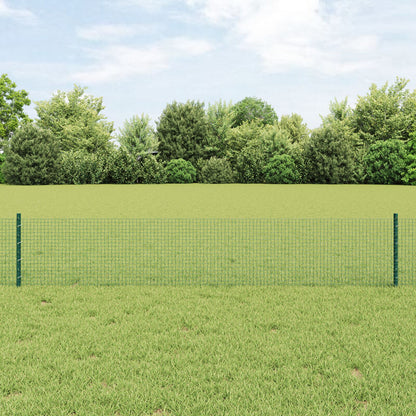 Gelaste Draad Fence Met 5 U-Palen Groen 0.4X10 M Staal