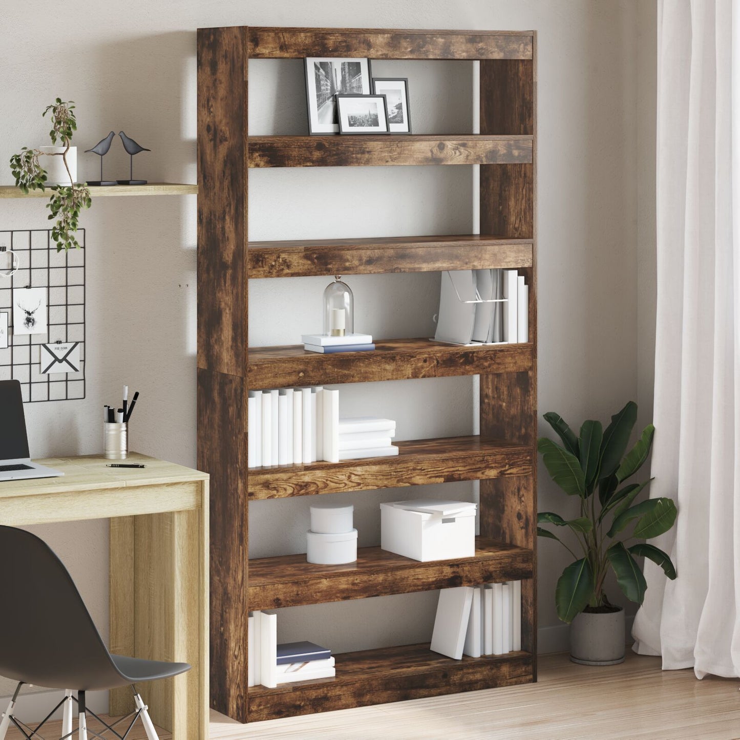 Bruine Boekenkast Bruin Geengineerd Hout 100 X 30 X 198 Cm