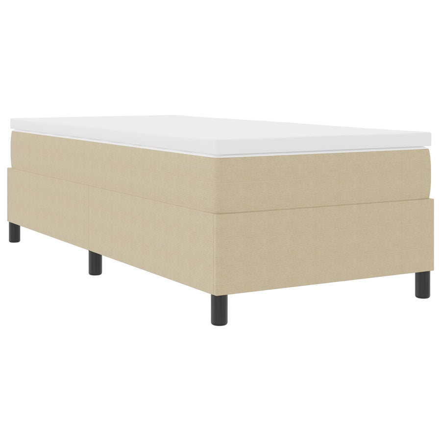 Boxspringbed Met Matras Lichtgroen Grijs 80X200 Cm Linnen Stof