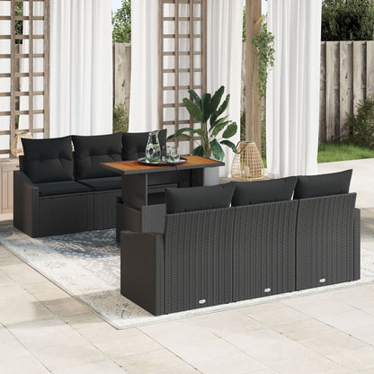 Tuin Sofa Set Set Van 7 Zwart Rattan Buiten Sofa Set