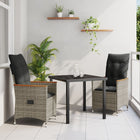 Tuinstoelenset poly rattan grijs 2 personen
