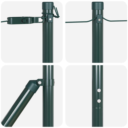 Hekpalen Set Van 52 Beton, Staal 3,2 X 3,2 X 83,5 Cm Groen 160 cm 26x betonnen paal
