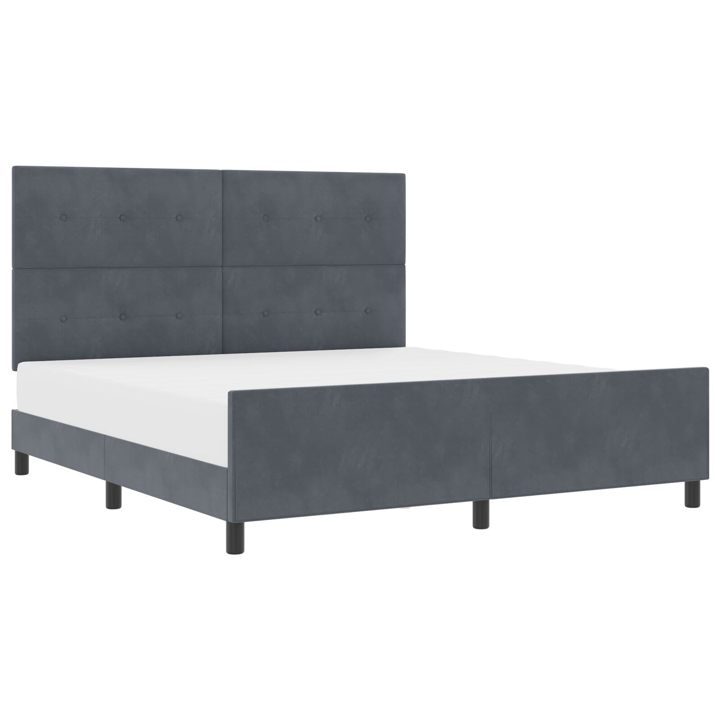 Bedframe Donkergrijs 180X200 Cm Fluweel Crème