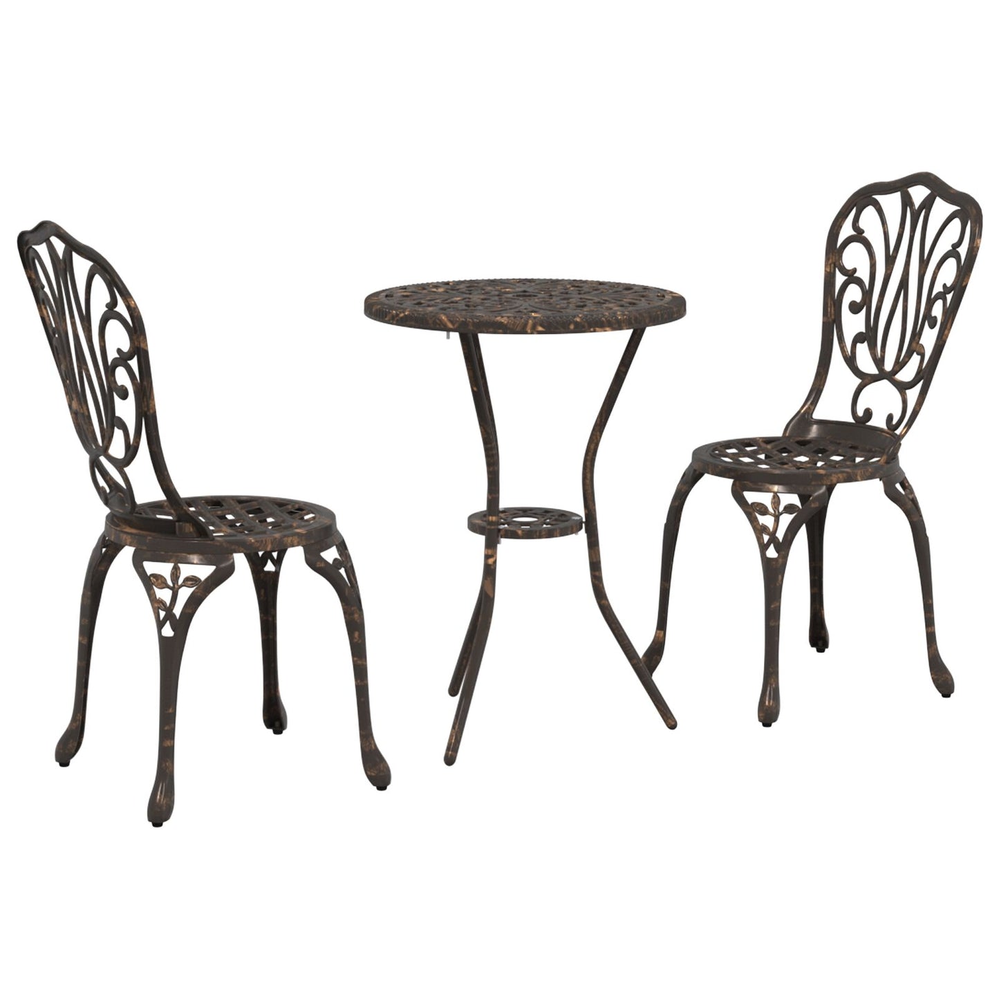 3-Delige Tuin Bistro Set Gietaluminium Brons