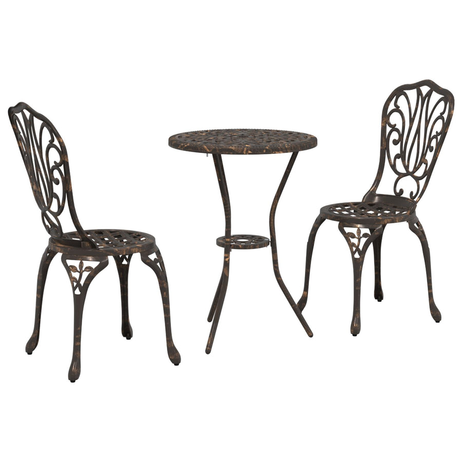 3-Delige Tuin Bistro Set Gietaluminium Brons