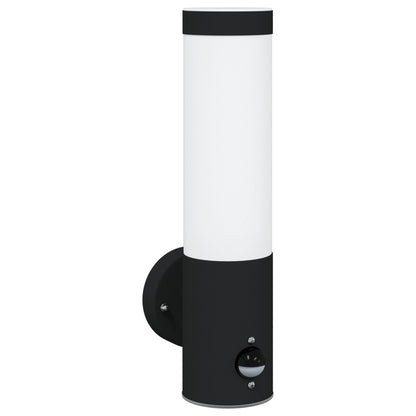 Buitenwandlampen 2 Stuks Rvs Ip44 Zwart met sensor