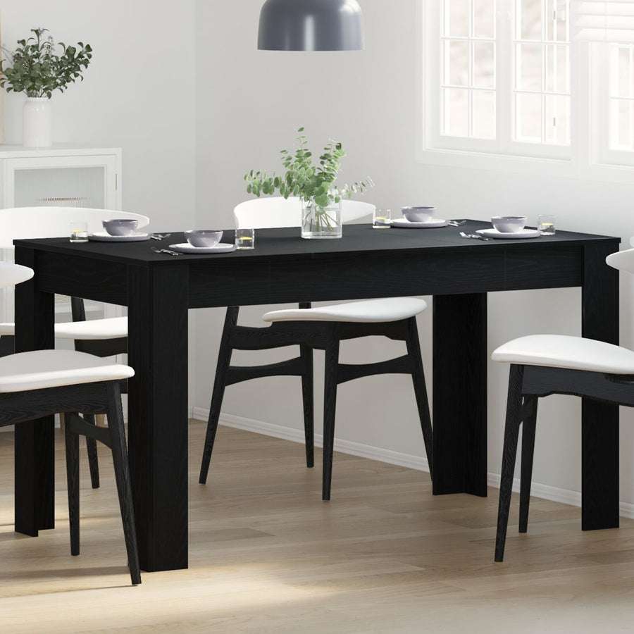 Eettafel Zwart Eiken 140X74,5X76 Cm Geengineerd Hout