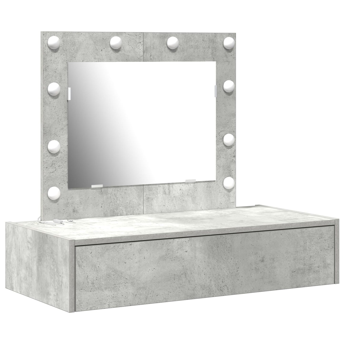 Wandgemonteerde Kaptafel Lichten 83 x 40 x 70 cm Betonnen grijs met LED