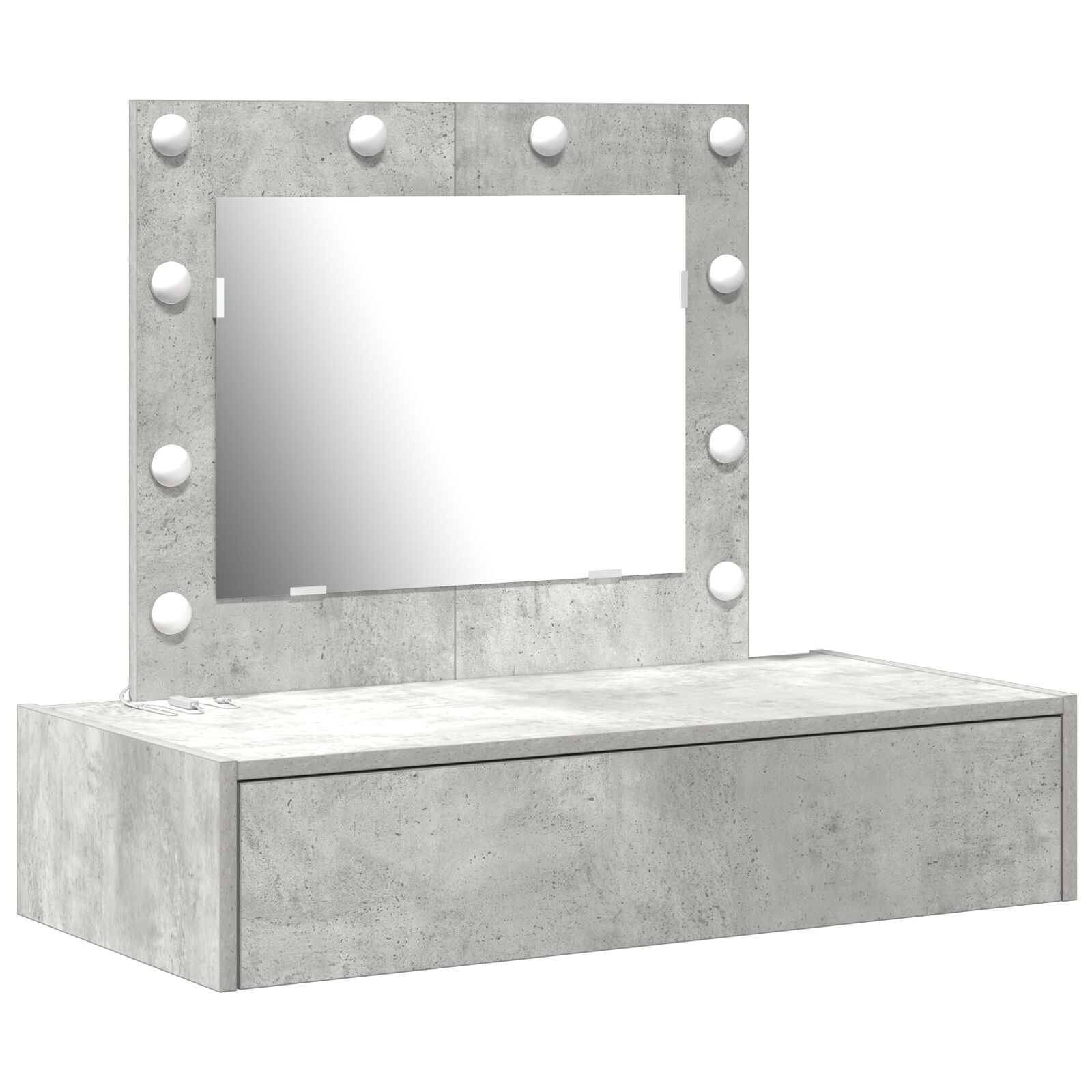 Wandgemonteerde Kaptafel Lichten 83 x 40 x 70 cm Betonnen grijs met LED