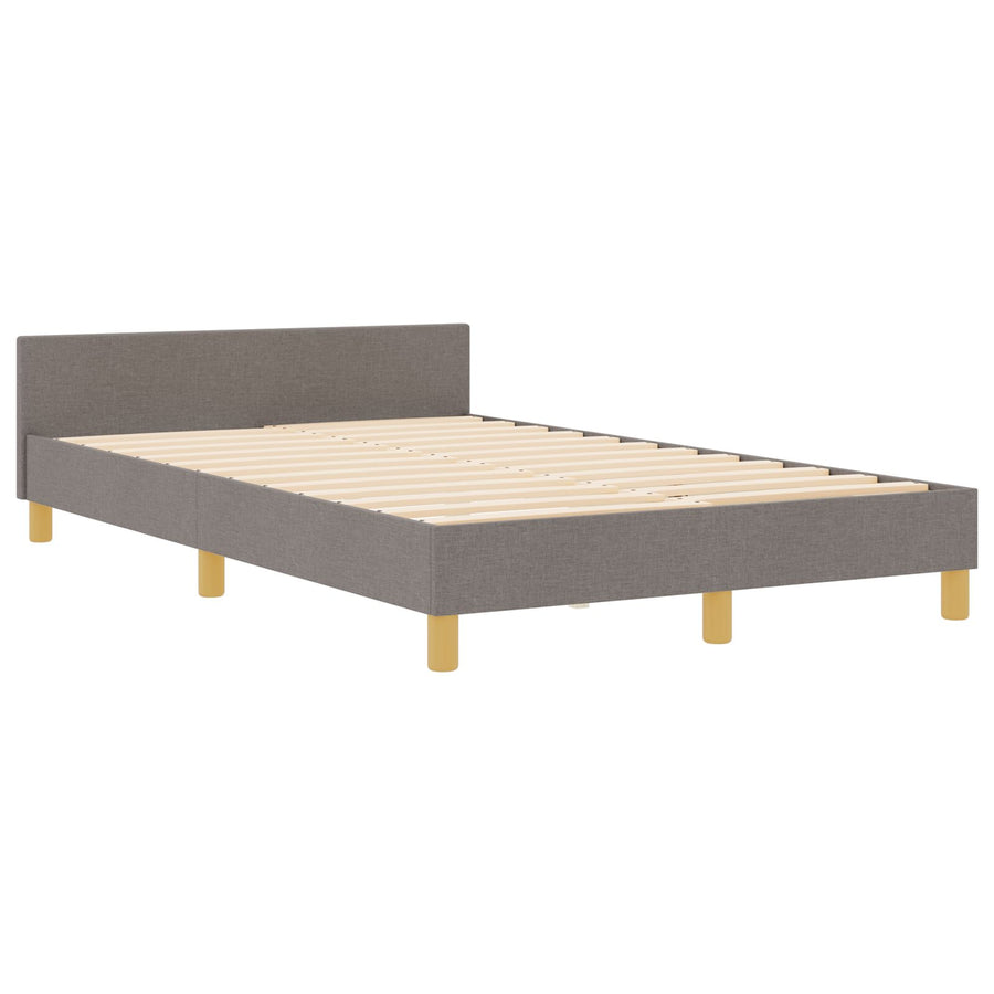 Bed Frame Taupe 120X200 Cm Stoffen Crème