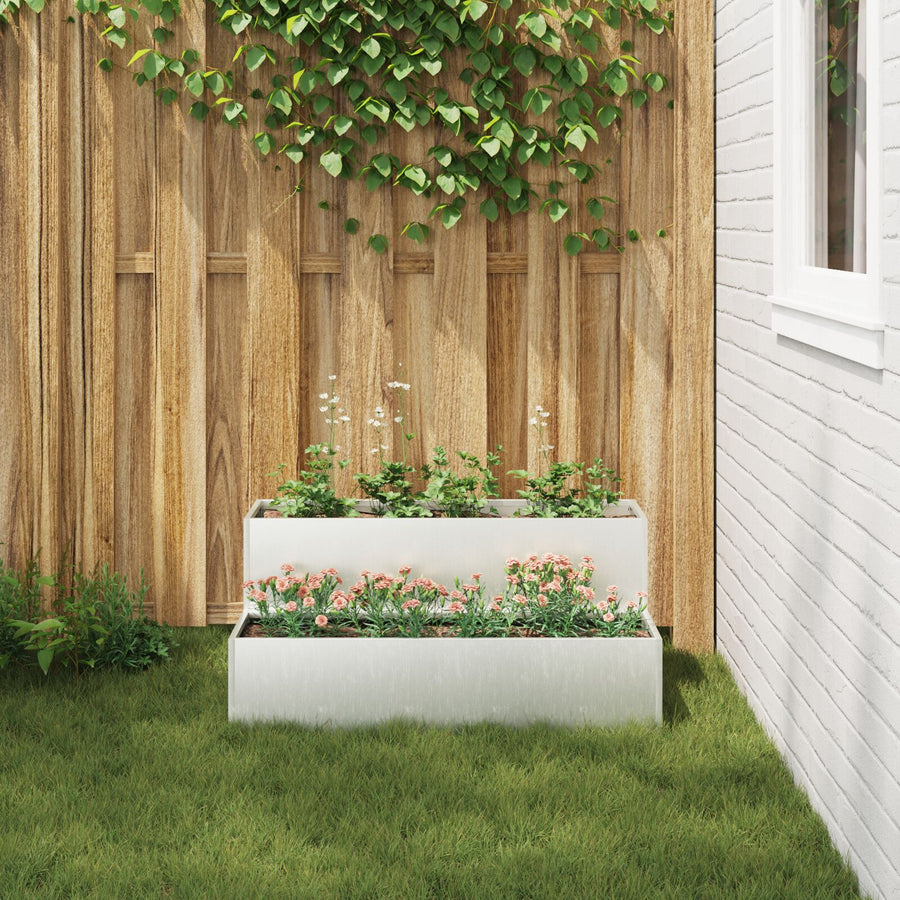 Tuinplanter 2-Tier 100 x 60 x 45 cm Roestvrijstaal