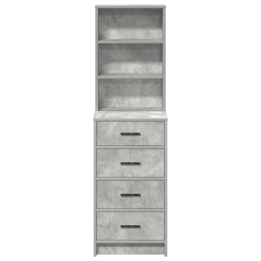 Highboard Betonnen Grijs 40X41X135 Cm Engineered Wood Beton grijs