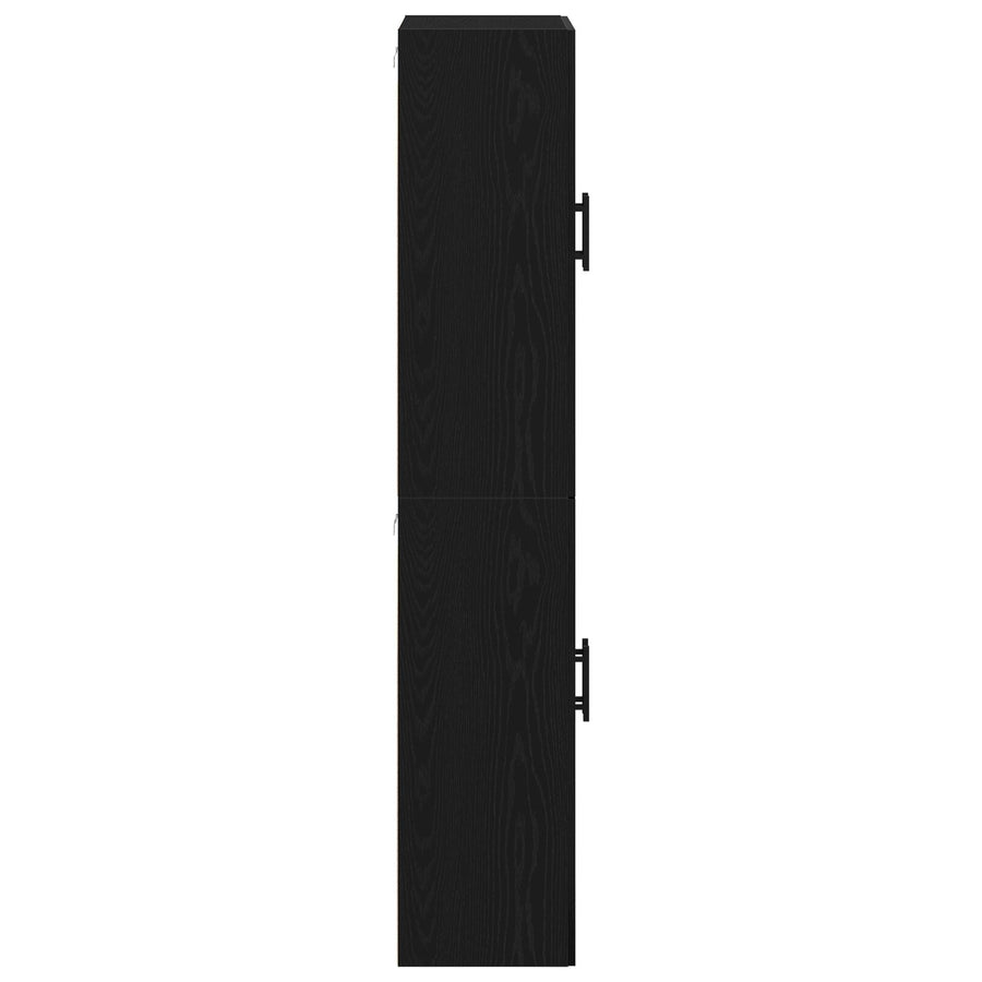 Kasten 2 Stuks Zwart Eiken 69,5X34X180 Cm Bewerkt Hout