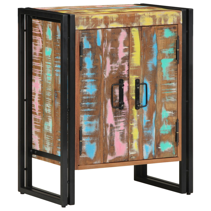 Schoenkast Zwart 30X30X40 Cm En Staal Massief gerecycled hout