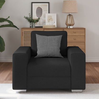 Fauteuil Stof Zwart 59 cm