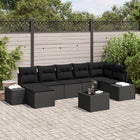Garden Sofa Set with Cushions 8 pcs Black poly rattan
