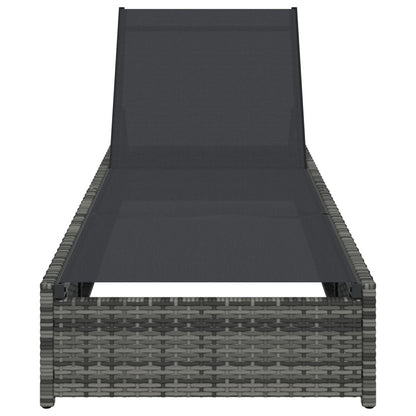 Zonnebed 60X200X27 Cm Poly Rattan Grijs