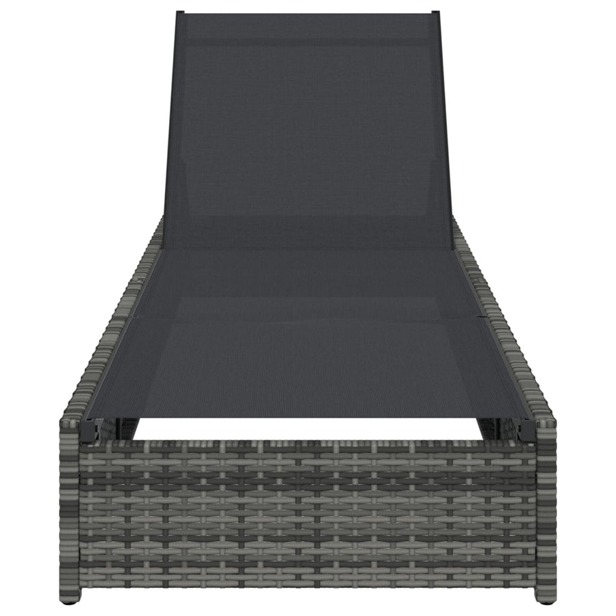 Zonnebed 60X200X27 Cm Poly Rattan Grijs