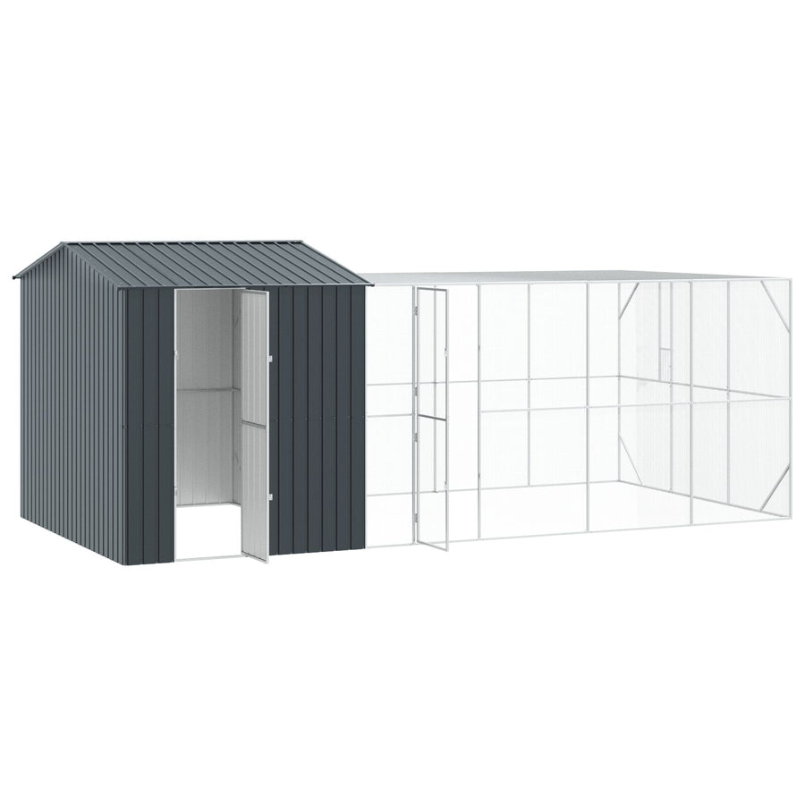 Vogelkooi Met Uitbreiding Antraciet 310X619X247 Cm Staal