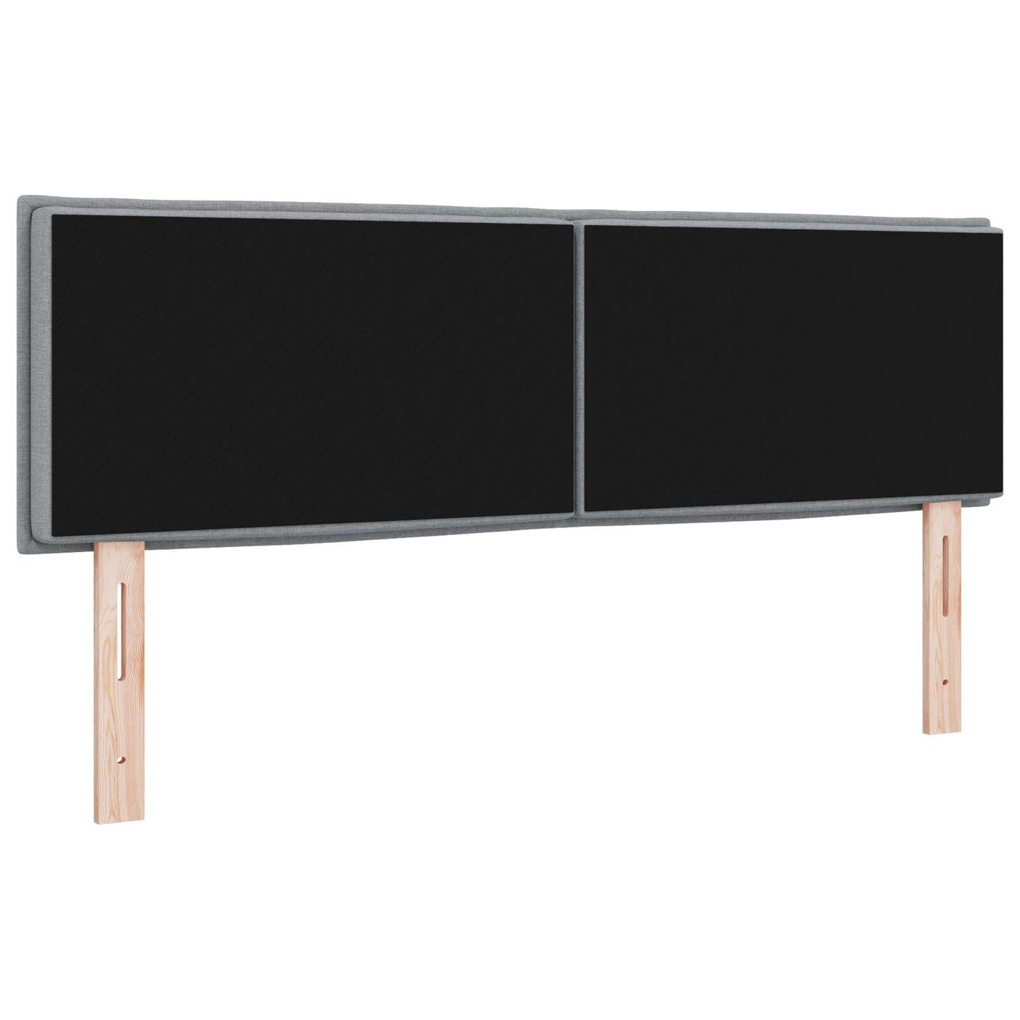 Hoofdbordlijnen Ontwerp Stof Lichtgrijs 160 cm Laag hoofdbord